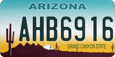 AZ license plate AHB6916