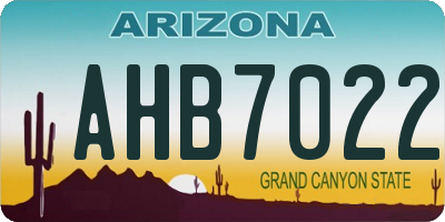 AZ license plate AHB7022