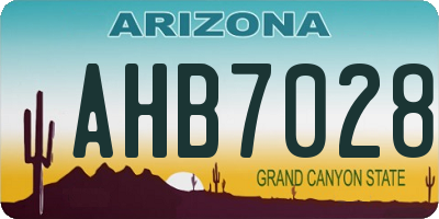 AZ license plate AHB7028