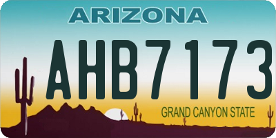 AZ license plate AHB7173