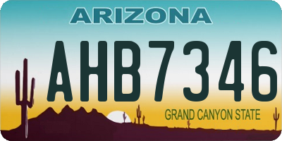 AZ license plate AHB7346
