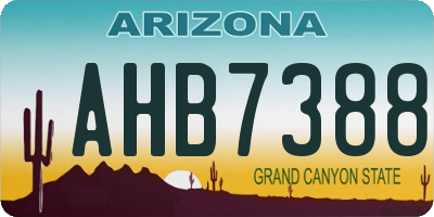 AZ license plate AHB7388