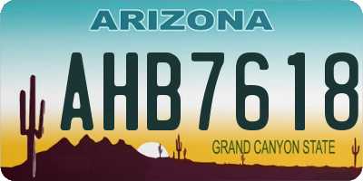 AZ license plate AHB7618