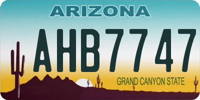 AZ license plate AHB7747