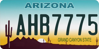 AZ license plate AHB7775