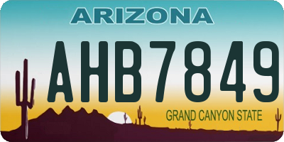 AZ license plate AHB7849