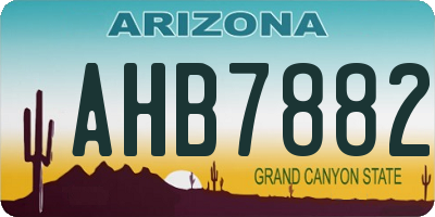 AZ license plate AHB7882