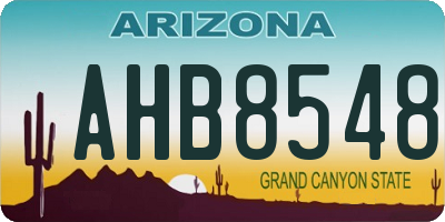 AZ license plate AHB8548