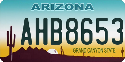 AZ license plate AHB8653
