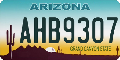 AZ license plate AHB9307
