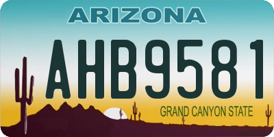 AZ license plate AHB9581
