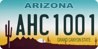 AZ license plate AHC1001