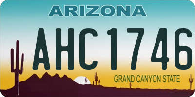 AZ license plate AHC1746