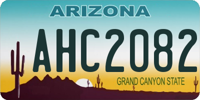 AZ license plate AHC2082