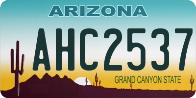 AZ license plate AHC2537