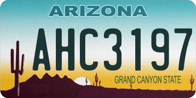 AZ license plate AHC3197