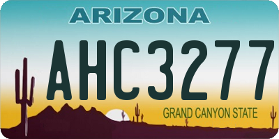 AZ license plate AHC3277