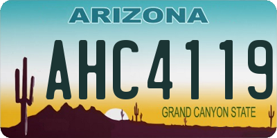 AZ license plate AHC4119