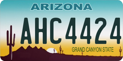 AZ license plate AHC4424