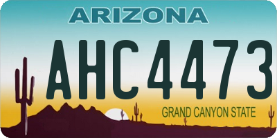 AZ license plate AHC4473