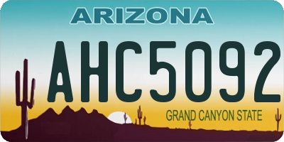 AZ license plate AHC5092