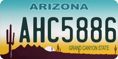 AZ license plate AHC5886