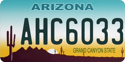 AZ license plate AHC6033