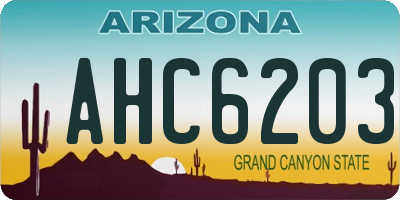 AZ license plate AHC6203