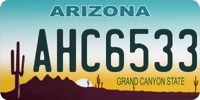 AZ license plate AHC6533