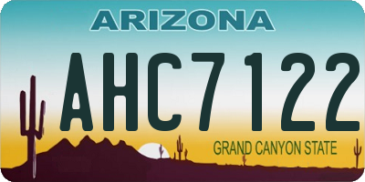 AZ license plate AHC7122