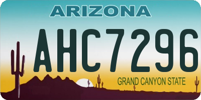 AZ license plate AHC7296