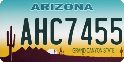 AZ license plate AHC7455