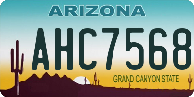 AZ license plate AHC7568