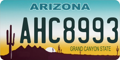 AZ license plate AHC8993