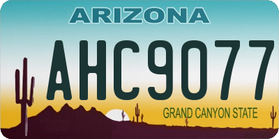 AZ license plate AHC9077