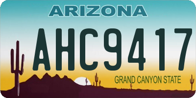 AZ license plate AHC9417