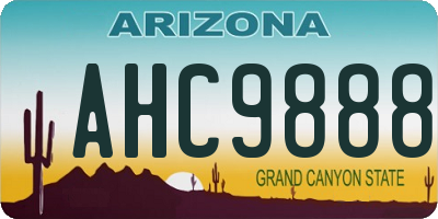 AZ license plate AHC9888