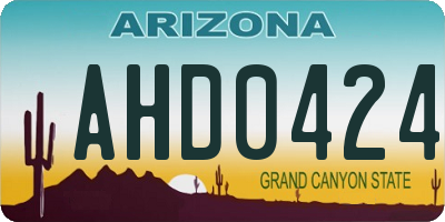 AZ license plate AHD0424