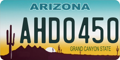 AZ license plate AHD0450