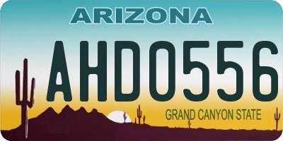 AZ license plate AHD0556