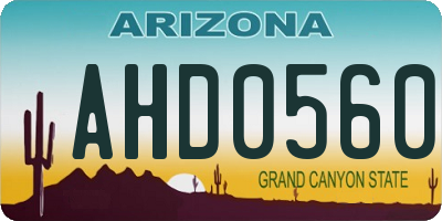 AZ license plate AHD0560