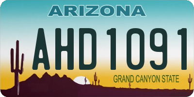 AZ license plate AHD1091