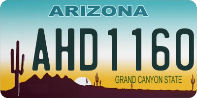 AZ license plate AHD1160