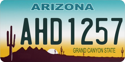 AZ license plate AHD1257