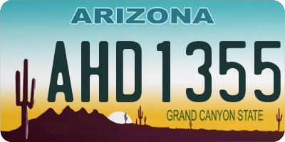 AZ license plate AHD1355