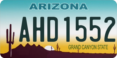 AZ license plate AHD1552
