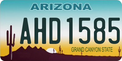 AZ license plate AHD1585
