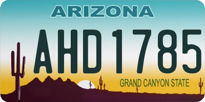 AZ license plate AHD1785
