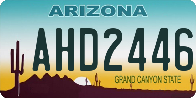 AZ license plate AHD2446