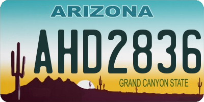 AZ license plate AHD2836